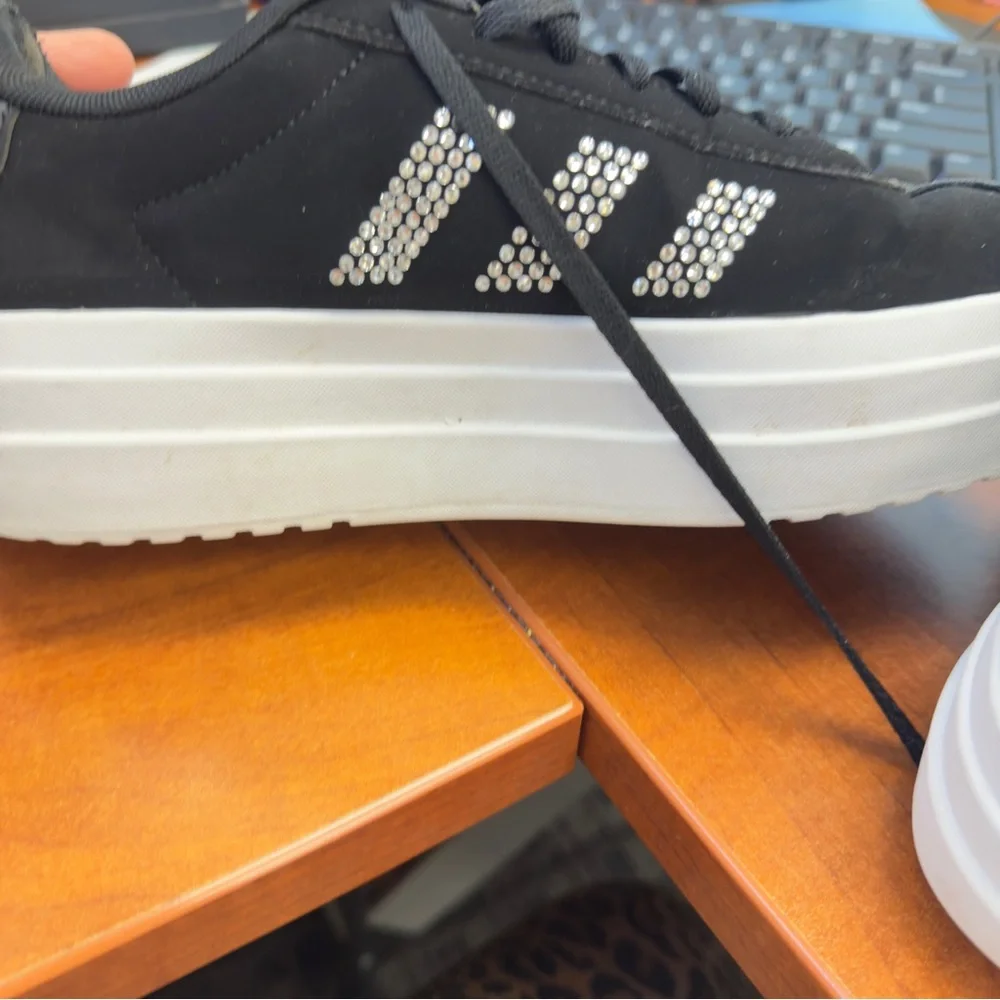 Adidas Black Sneakers‎ with Sparkling Accents size 8